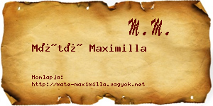 Máté Maximilla névjegykártya